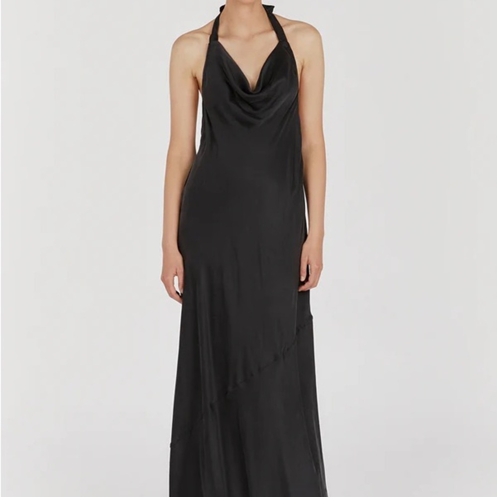 NWT DISSH AIMEE BLACK SILK COWL NECK DRESS - Picture 5 of 16